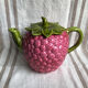 Raspberry slip teapot