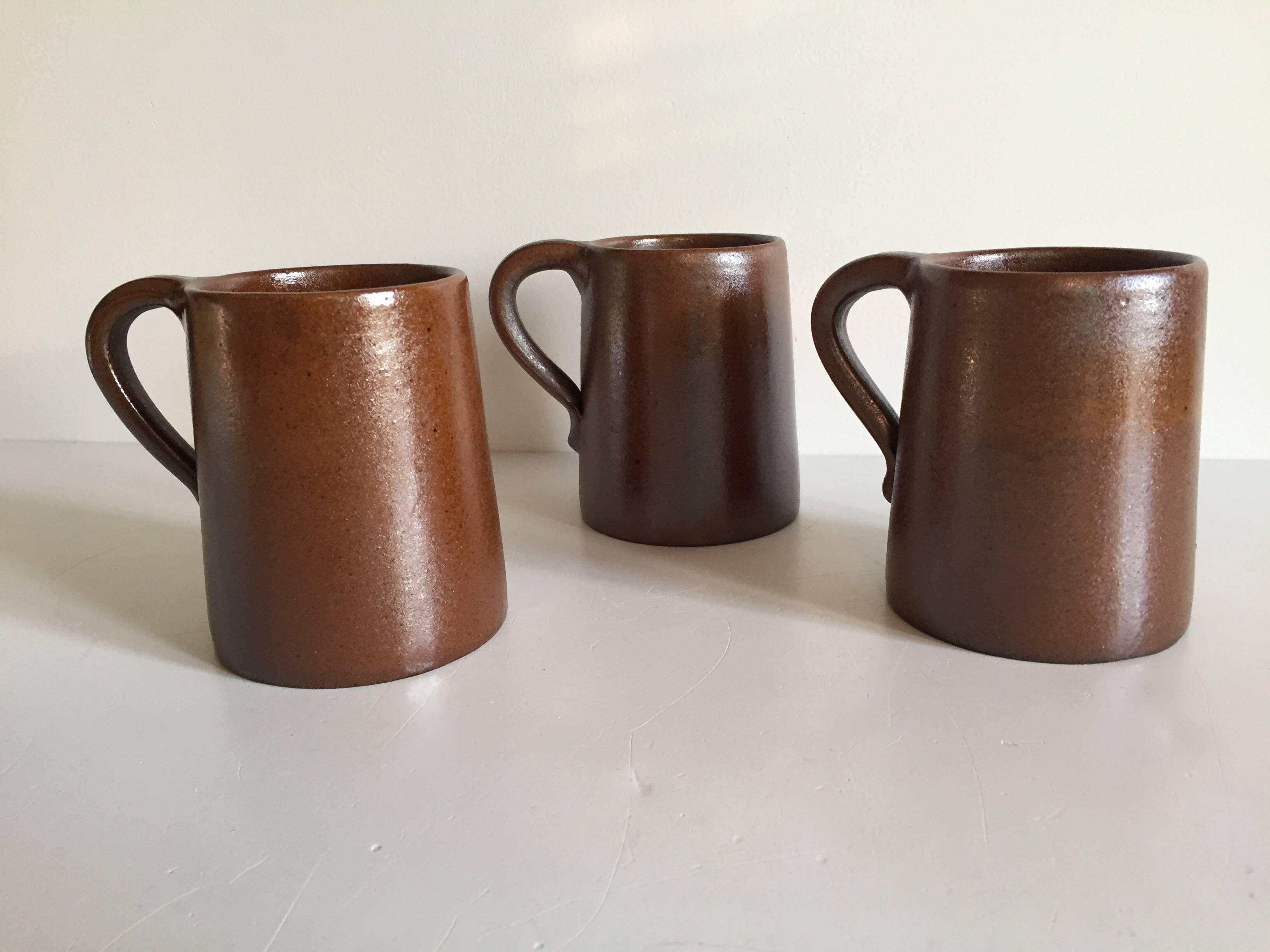 3 vintage marais stoneware mugs