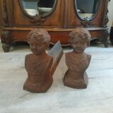 Pair of old cast iron chenets late 19th