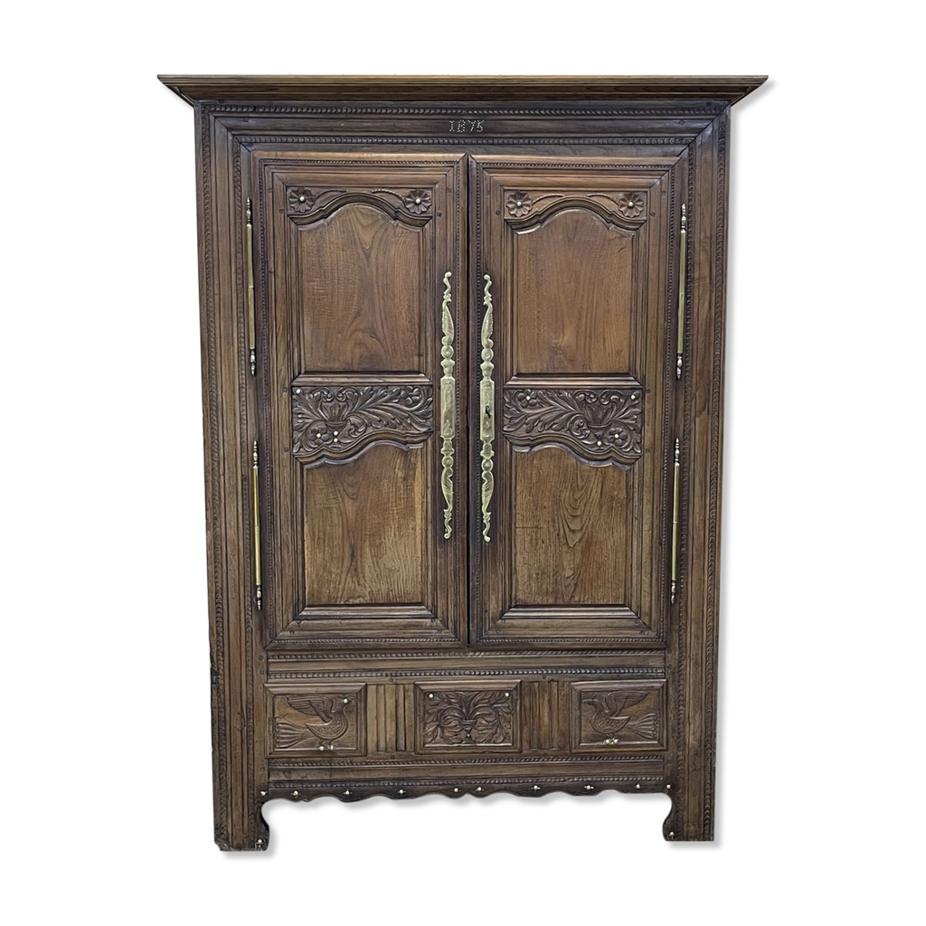 Armoire bretonne de mariage XIXème en châtaignier Selency