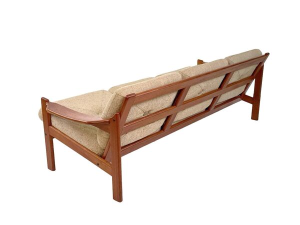 Rare canapé trois places vintage de designer danois par Niels Bach, années 1960