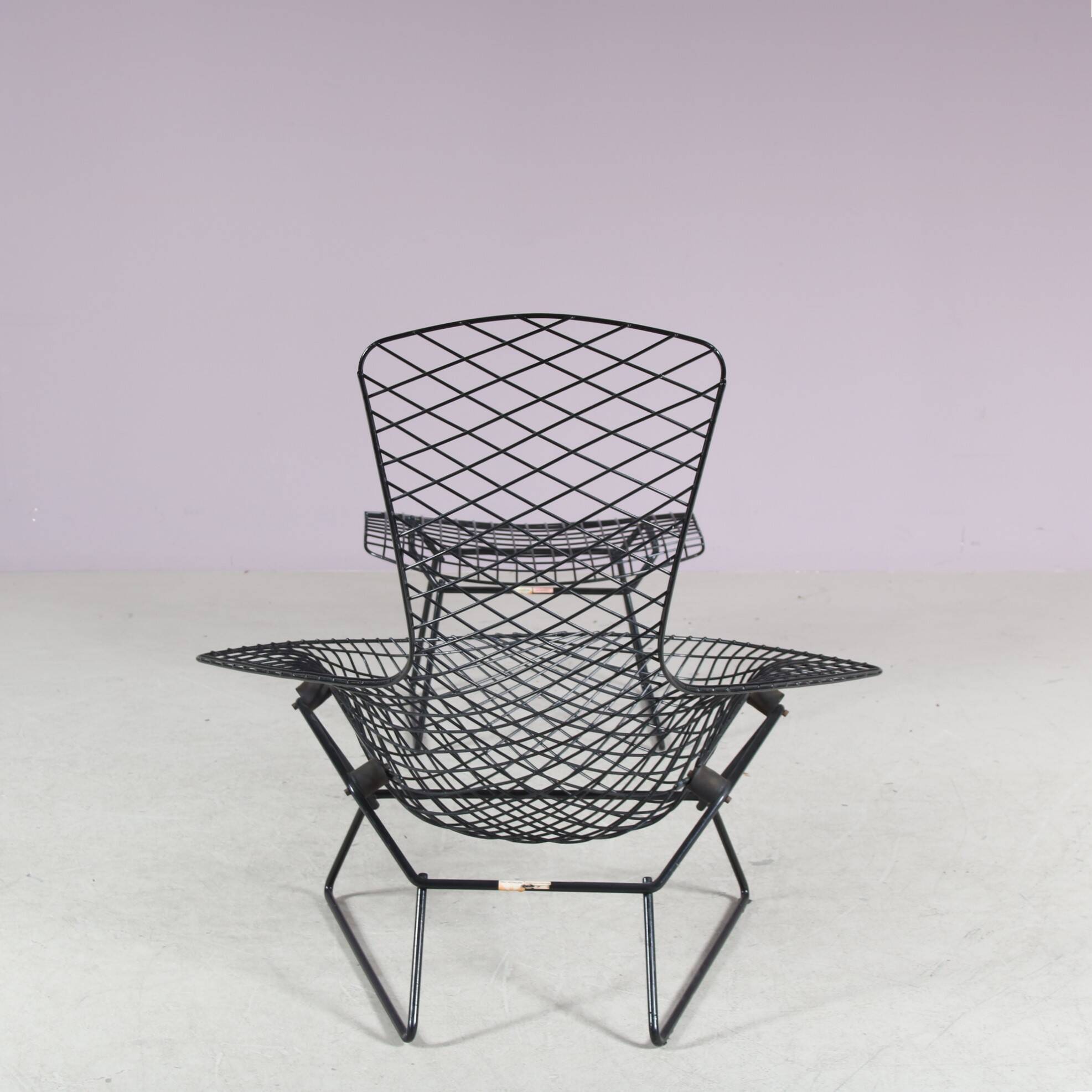 1960s “Bird Chair” with ottoman by Harry Bertoia for Knoll International, U