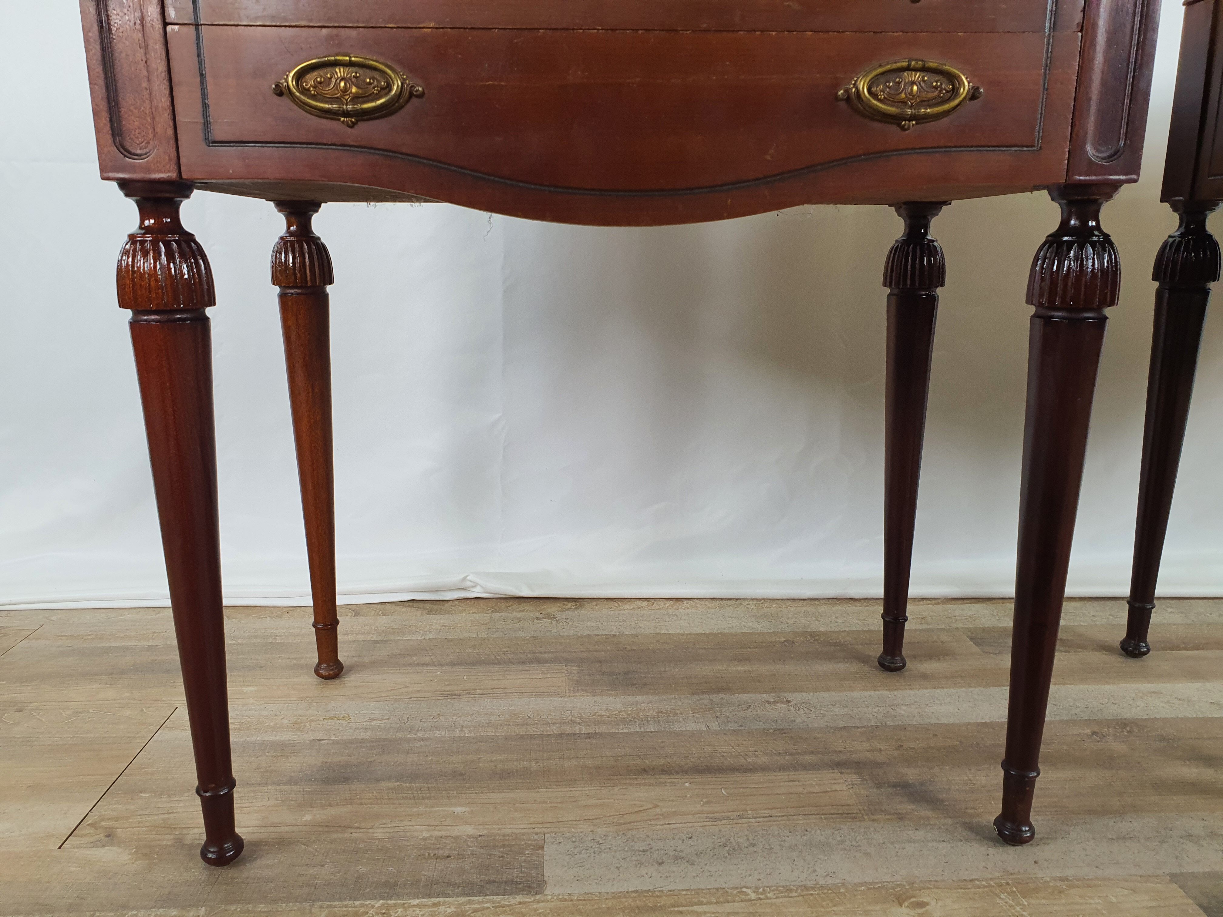 Pair of 1960s bedside tables with marble