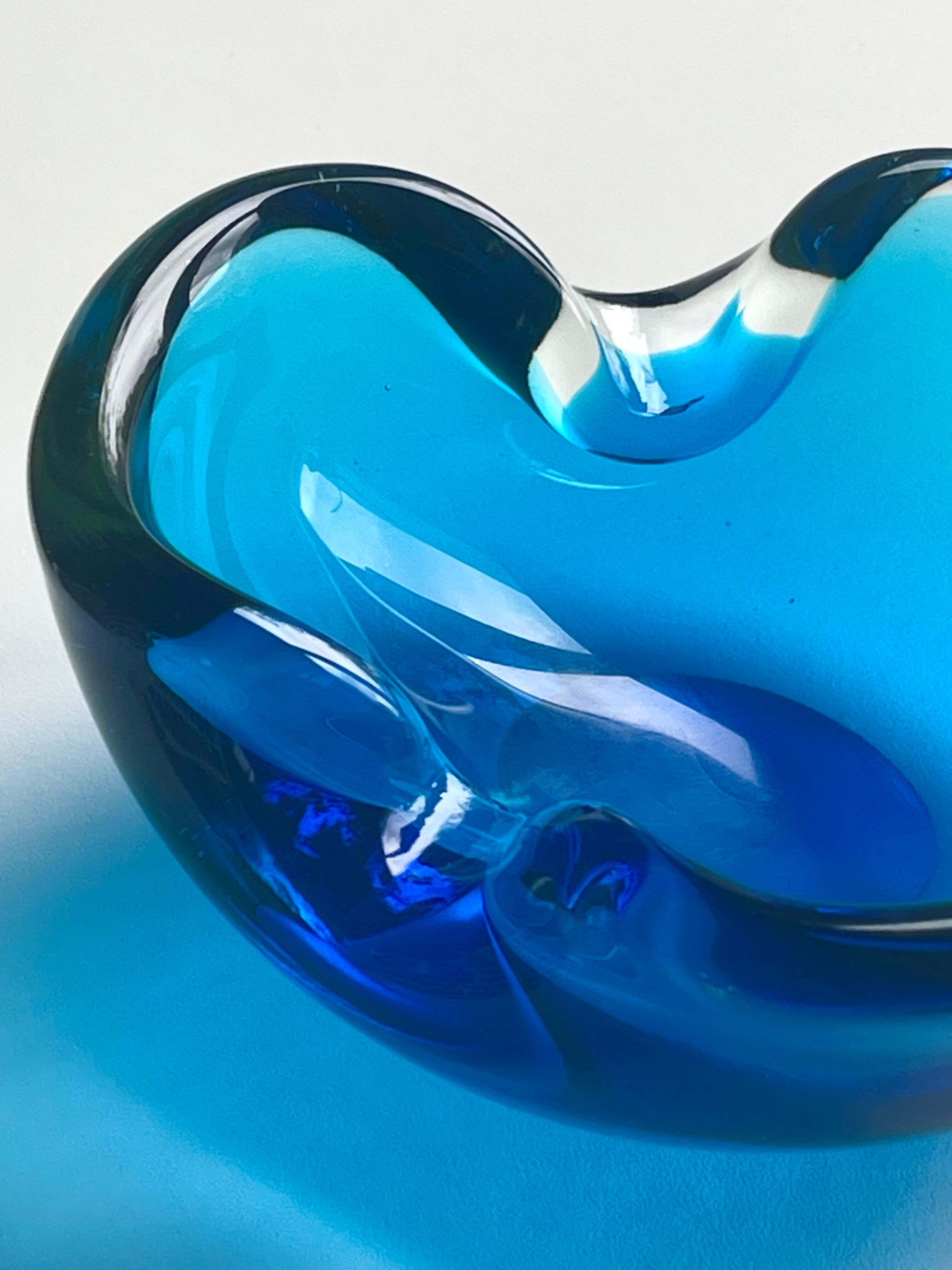 Murano Sommerso blue vide-poche 1970.