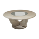 Double table travertine and glass