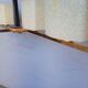 Arlus chandelier gold metal granite glass ep 1950