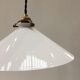 Suspension vintage en opaline blanche