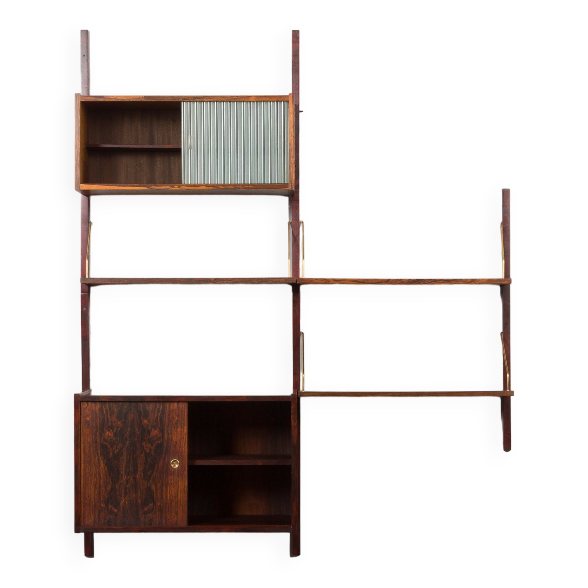 rosewood wall unit by Preben Sorensen for PS System, Randers, 1960s