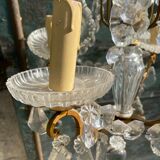 Chandelier with bronze and crystal grapevines