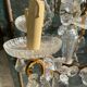 Chandelier with bronze and crystal grapevines
