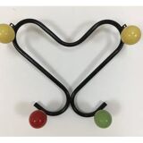 Heart wall coat rack and metal umbrella holder 50s
