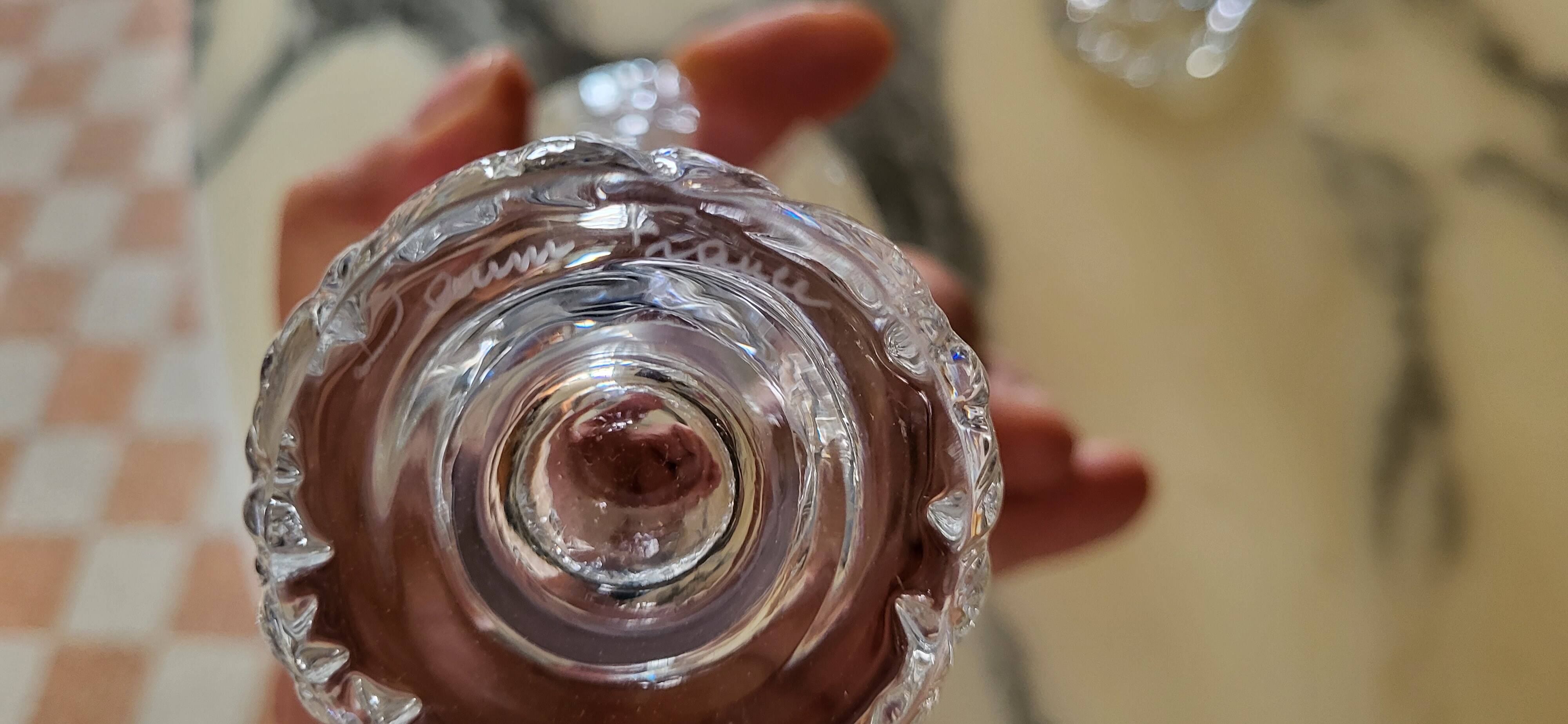 6 crystal flutes Daum, model "Kim", France