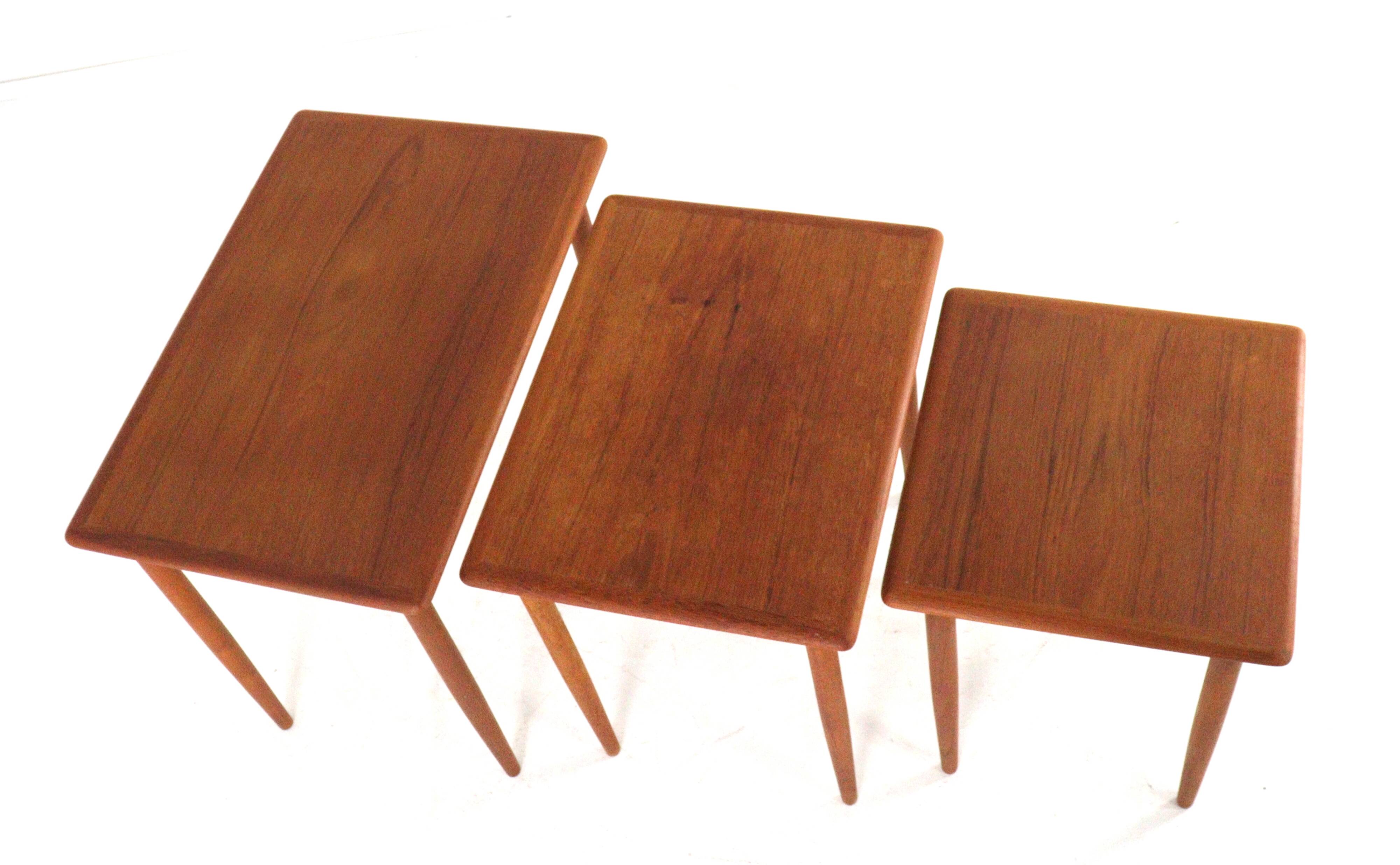 Set of 3 danish nesting tables - danish mid century modern design