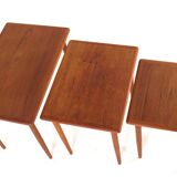 Set of 3 danish nesting tables - danish mid century modern design