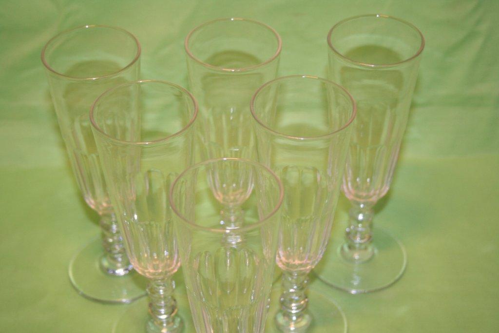 St. louis 6 flutes baccarat has champagne 19th cut sides flat crystal