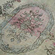 Handmade turkish 1970s 182 cm x 296 cm blue carpet