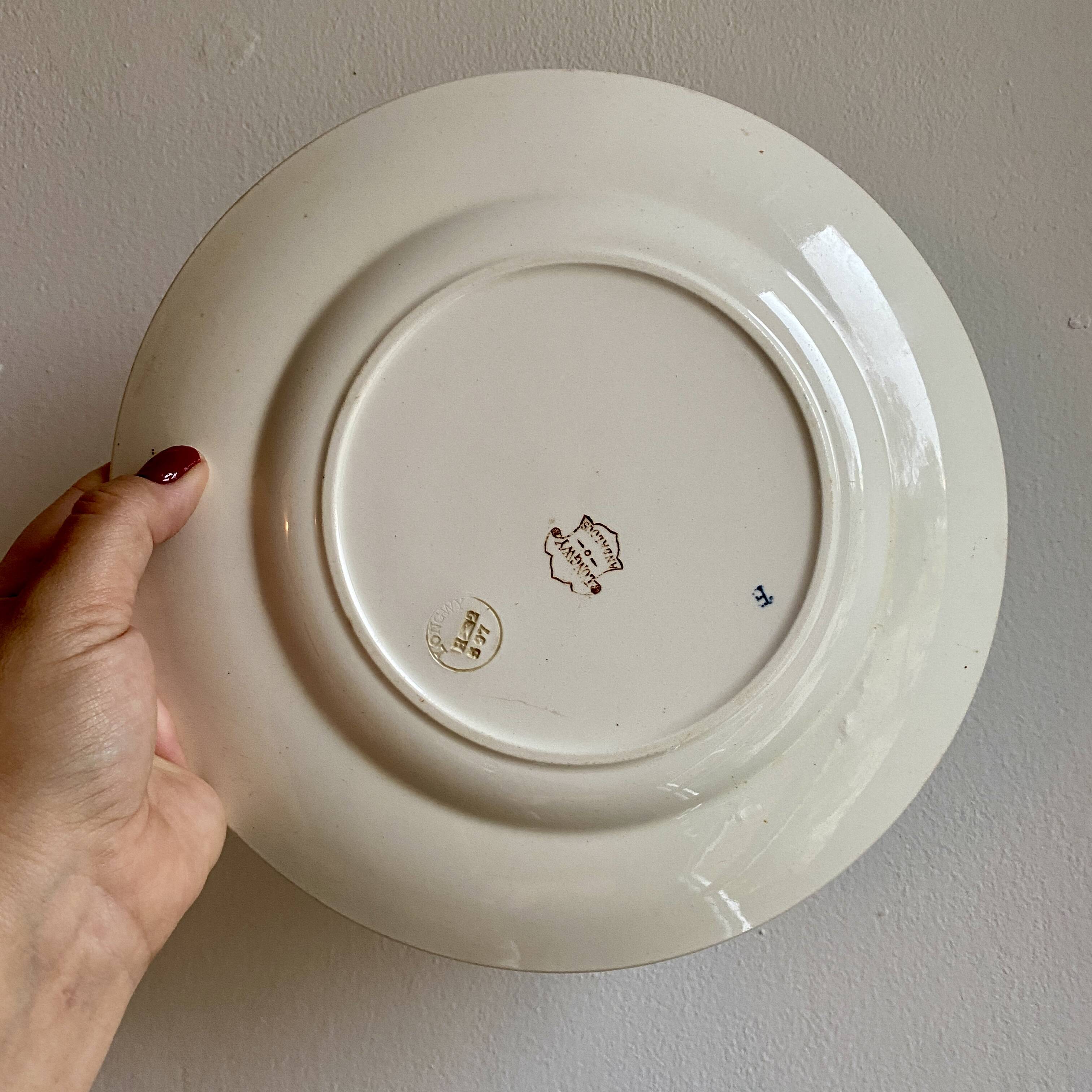 Set of 6 vintage flat ironstone plates, Andalous model from Longwy