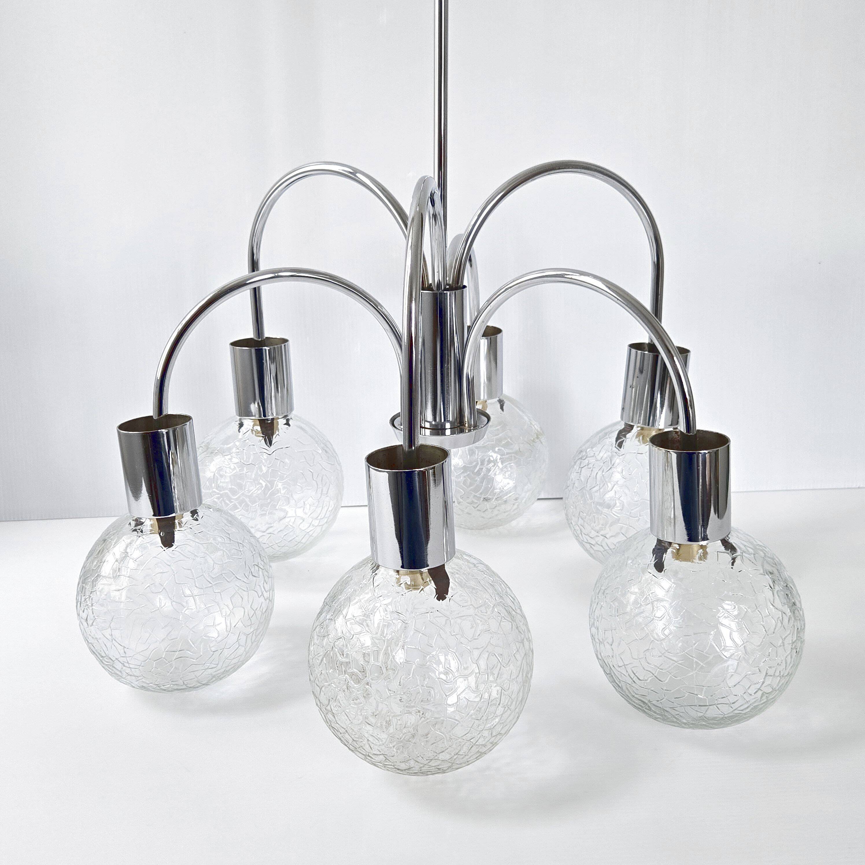 Vintage 1970s 6-ball chandelier