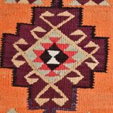 3x10 Kilim Soft Orange Decorative Hall Kilim Rug, 84x304Cm
