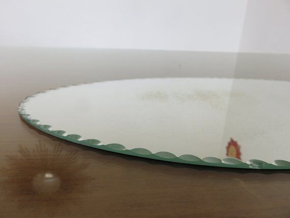 Beveled oval mirror 50s 60s 40x20cm