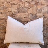 Handmade white Moroccan cushion cover (60x40 cm) for Kilim rugs, cushion cover,