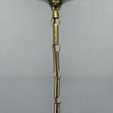 Art Deco Brass and Opaline Glass Chandelier, 1930s