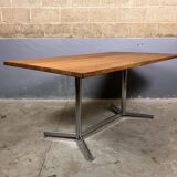 Vintage industrial table desk chrome oak