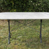 Marble bistro table and cast iron Godin