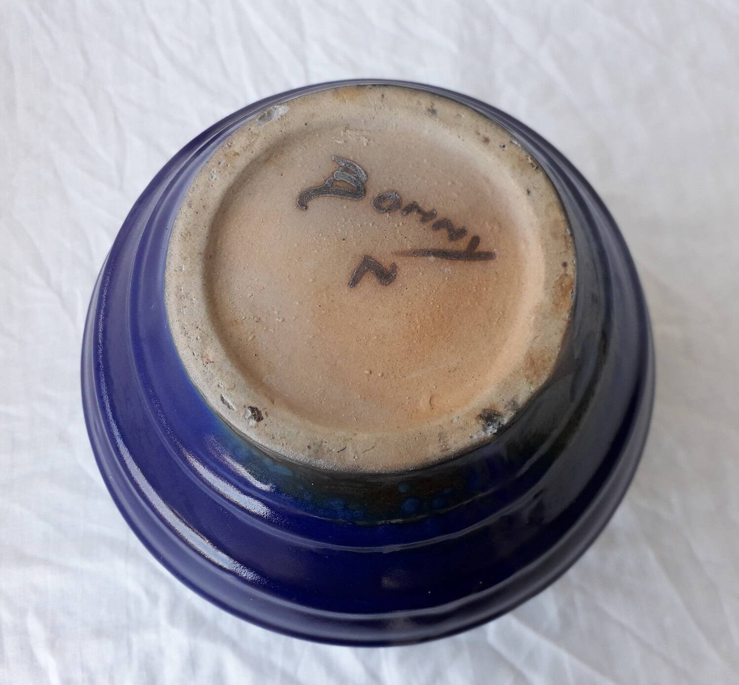 Blue stoneware vase