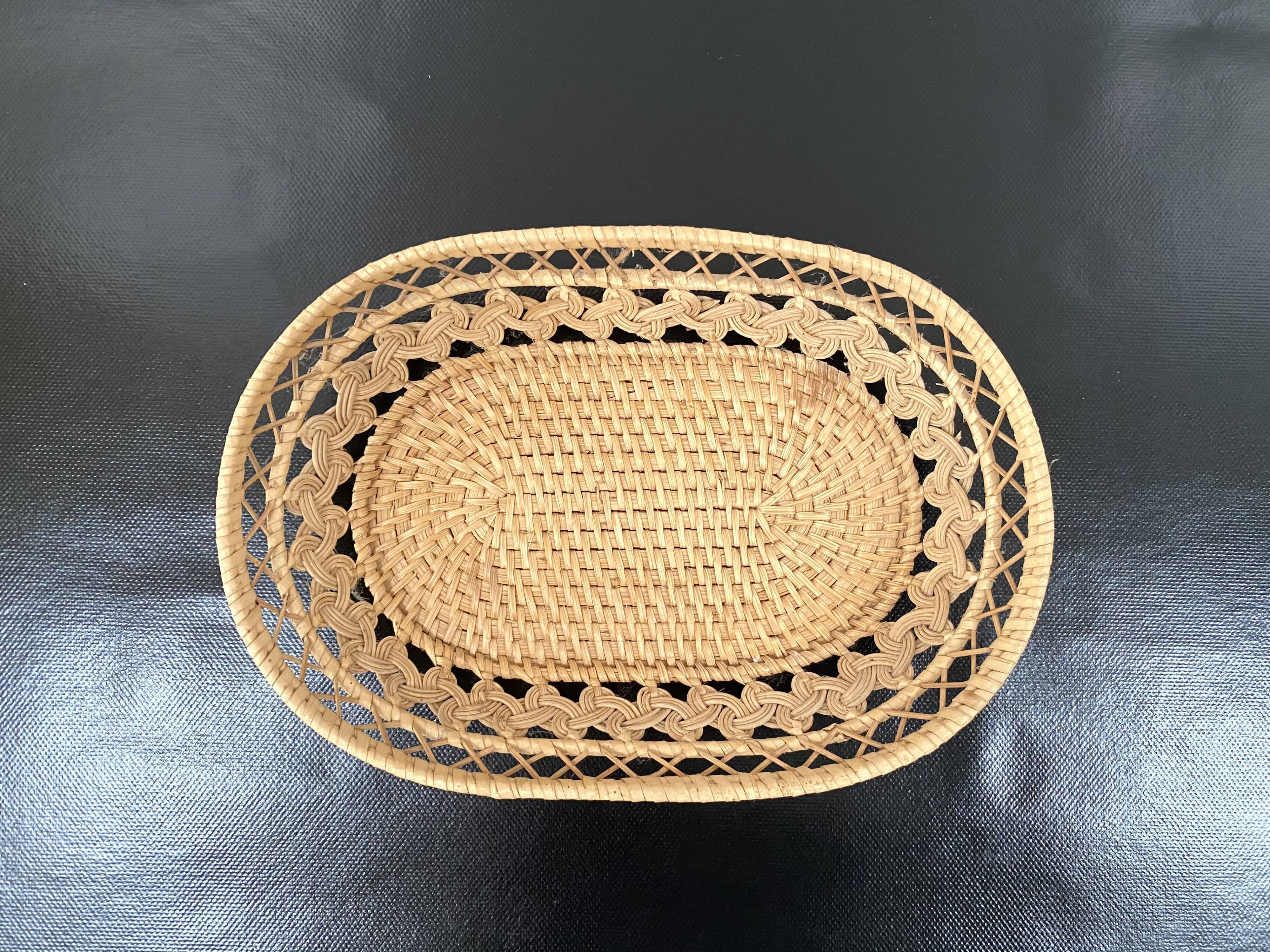 Braided rattan basket