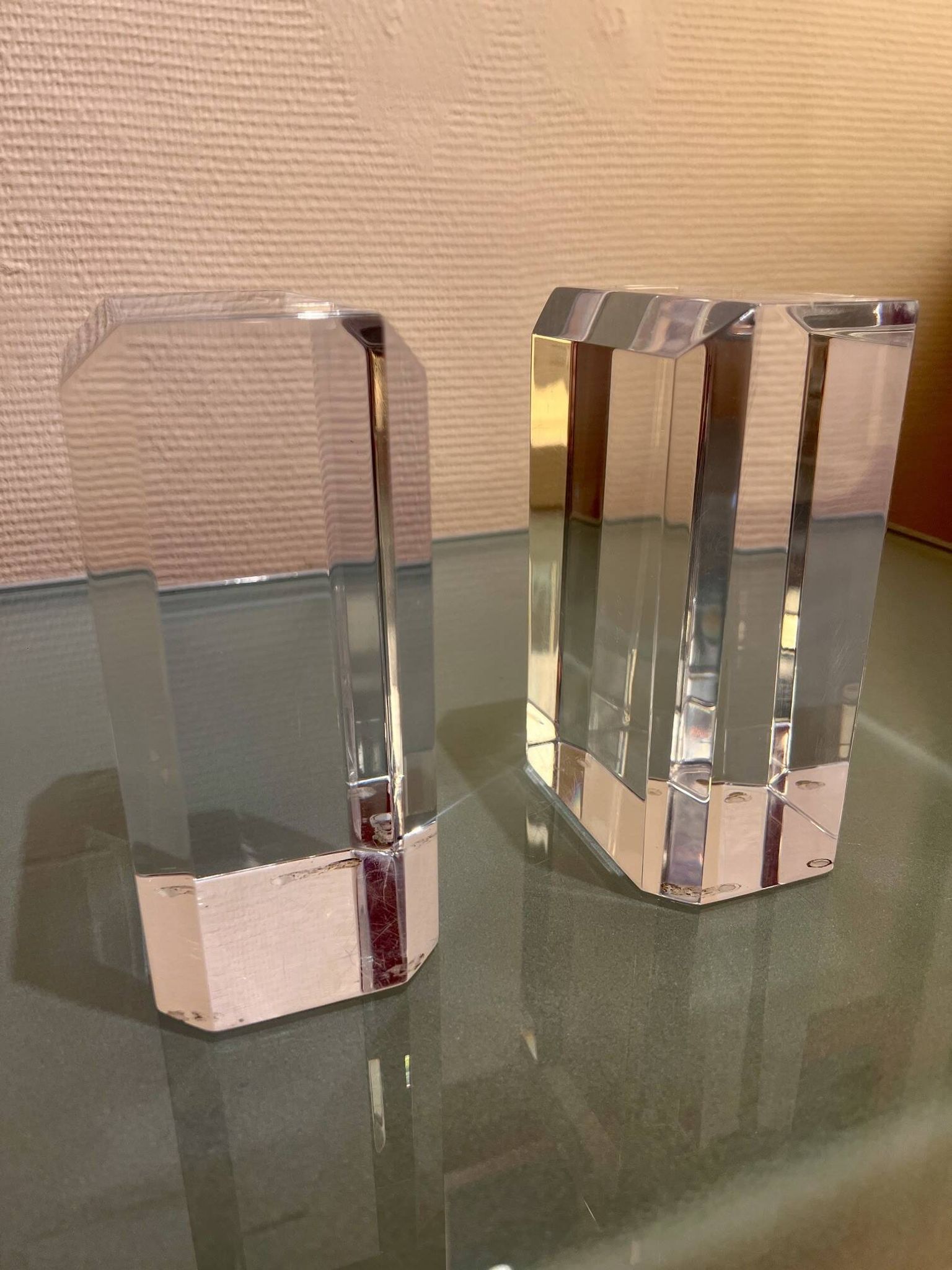Serre-livres ritts, astrolite lucite, 1970s