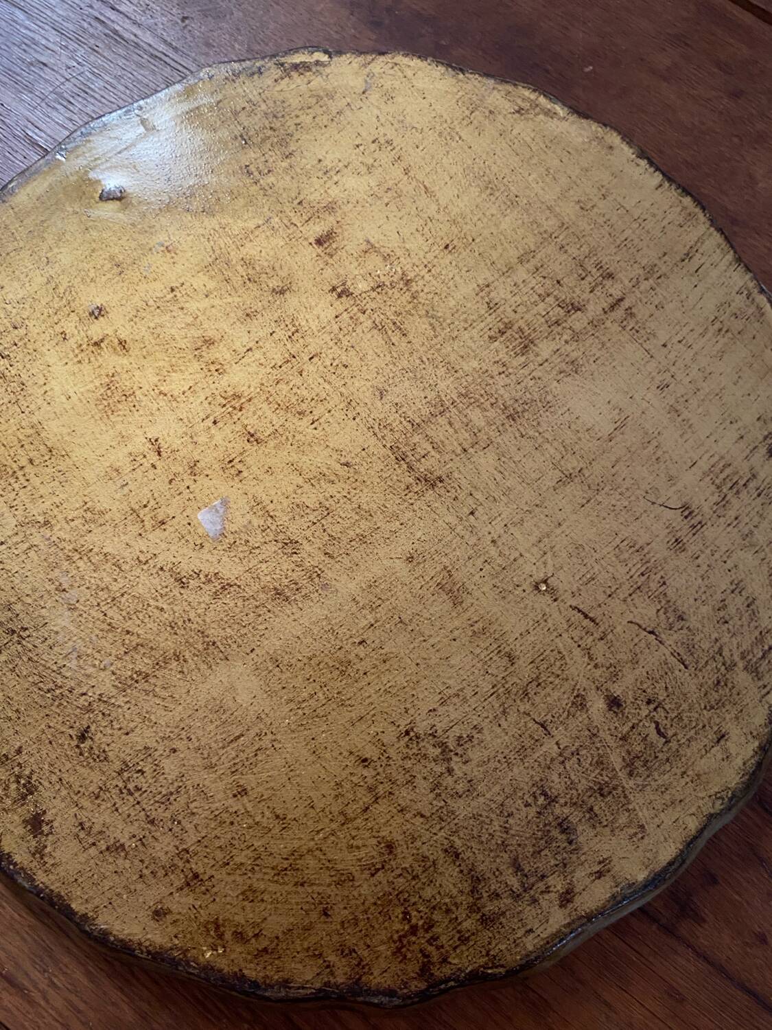 Round wooden Florentine platter