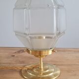 Table lamp in pressed glass