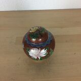 Silonated enamel ginger pot, enamelled brass