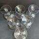 6 Blown and Cut Champagne Glasses