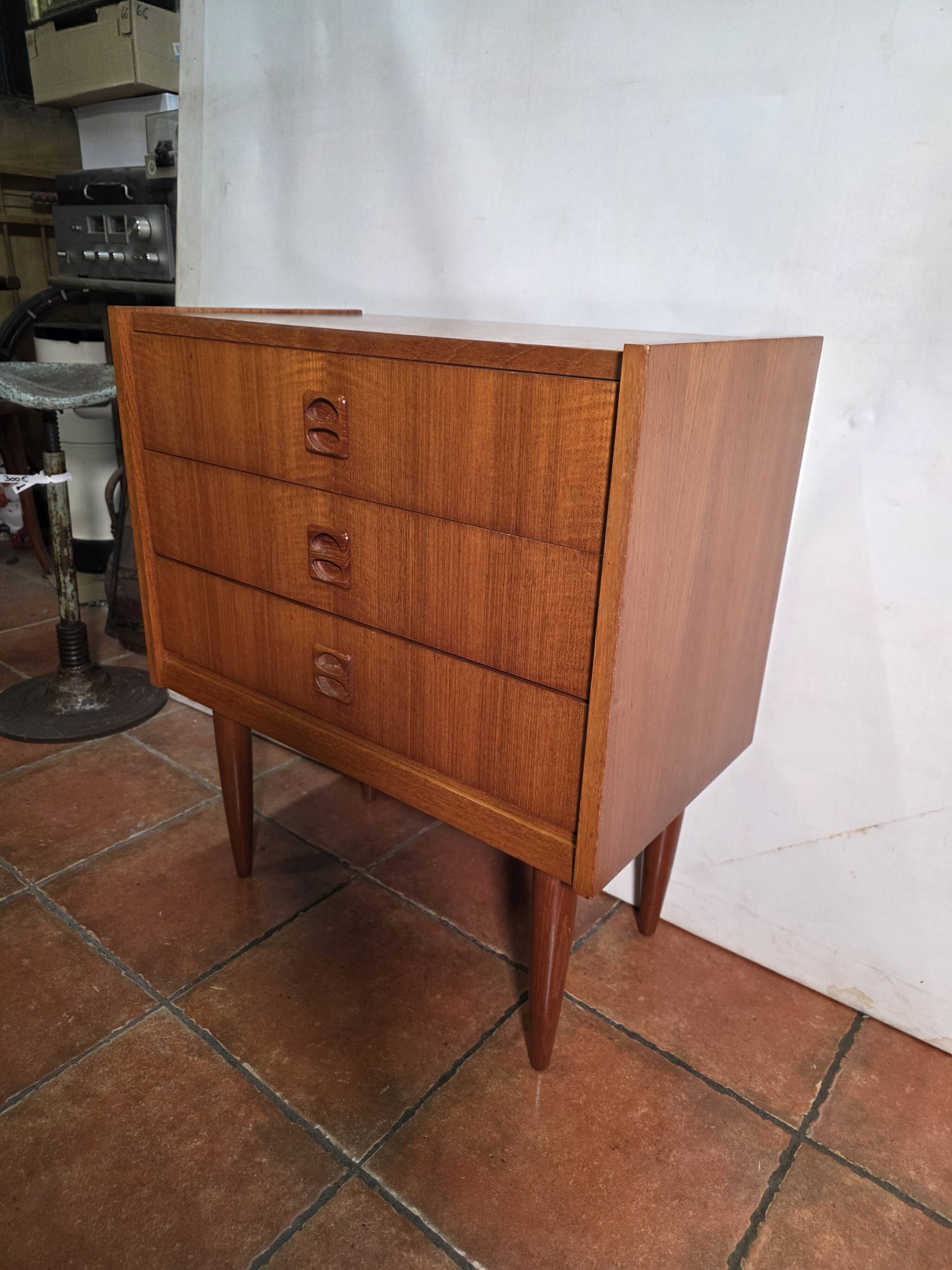 Scandinavian teak chest of drawers from the 1960s.