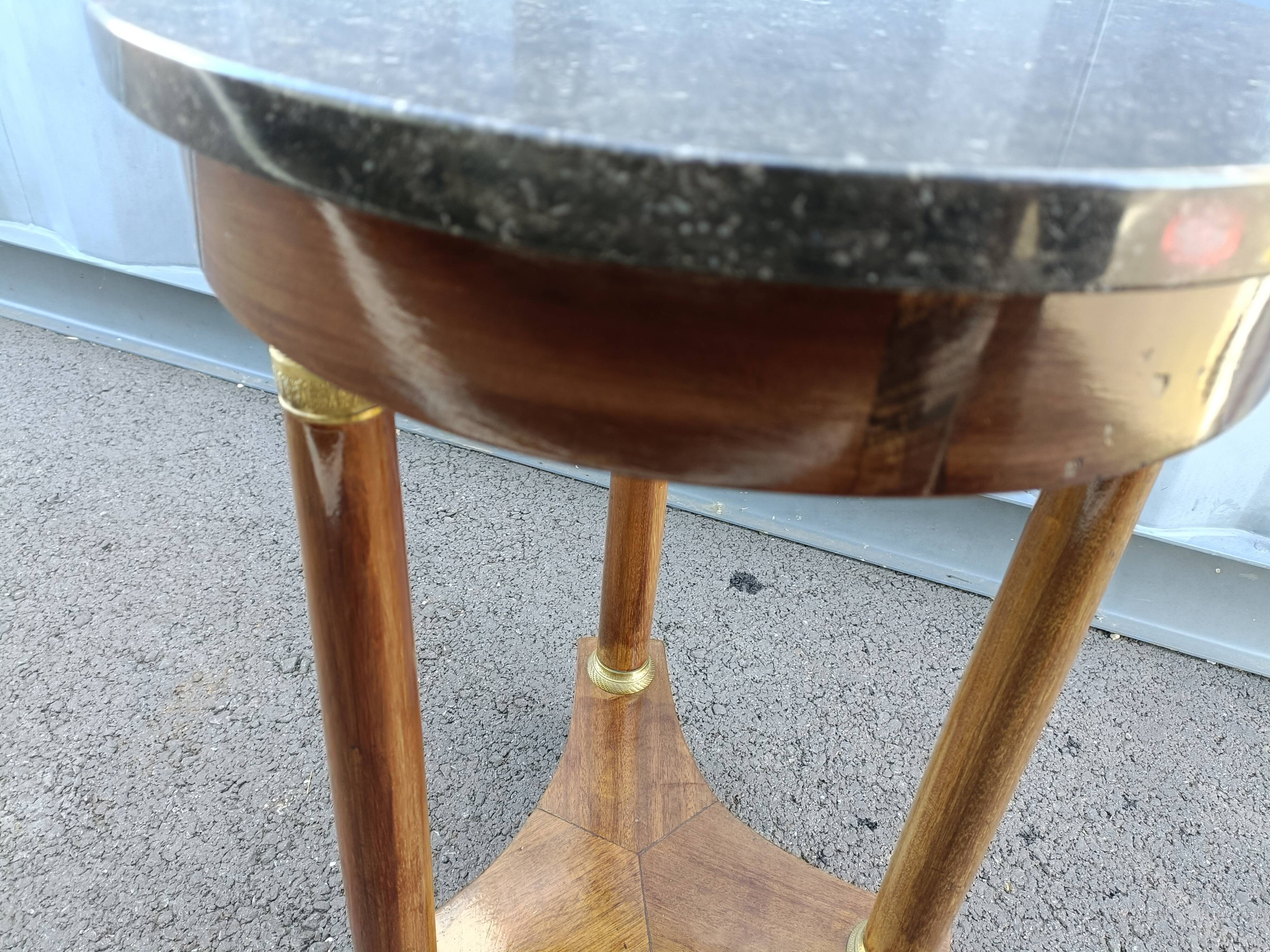 Gueridon side table empire style marble top