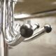 Parrot coat rack 16 hooks industrial in chromed metal and base + black balls 1960