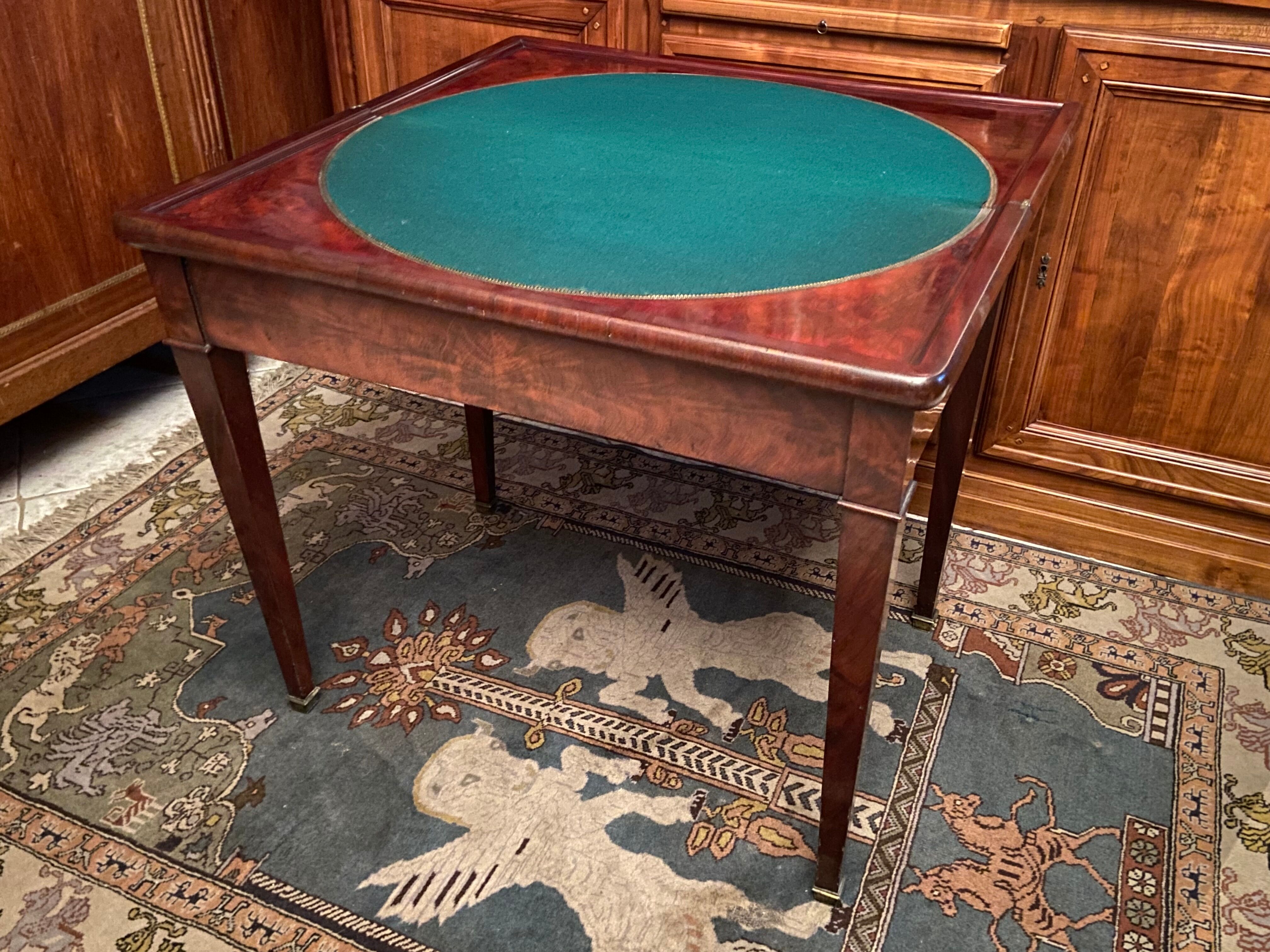 Mahogany game table console from the Napoleon III period