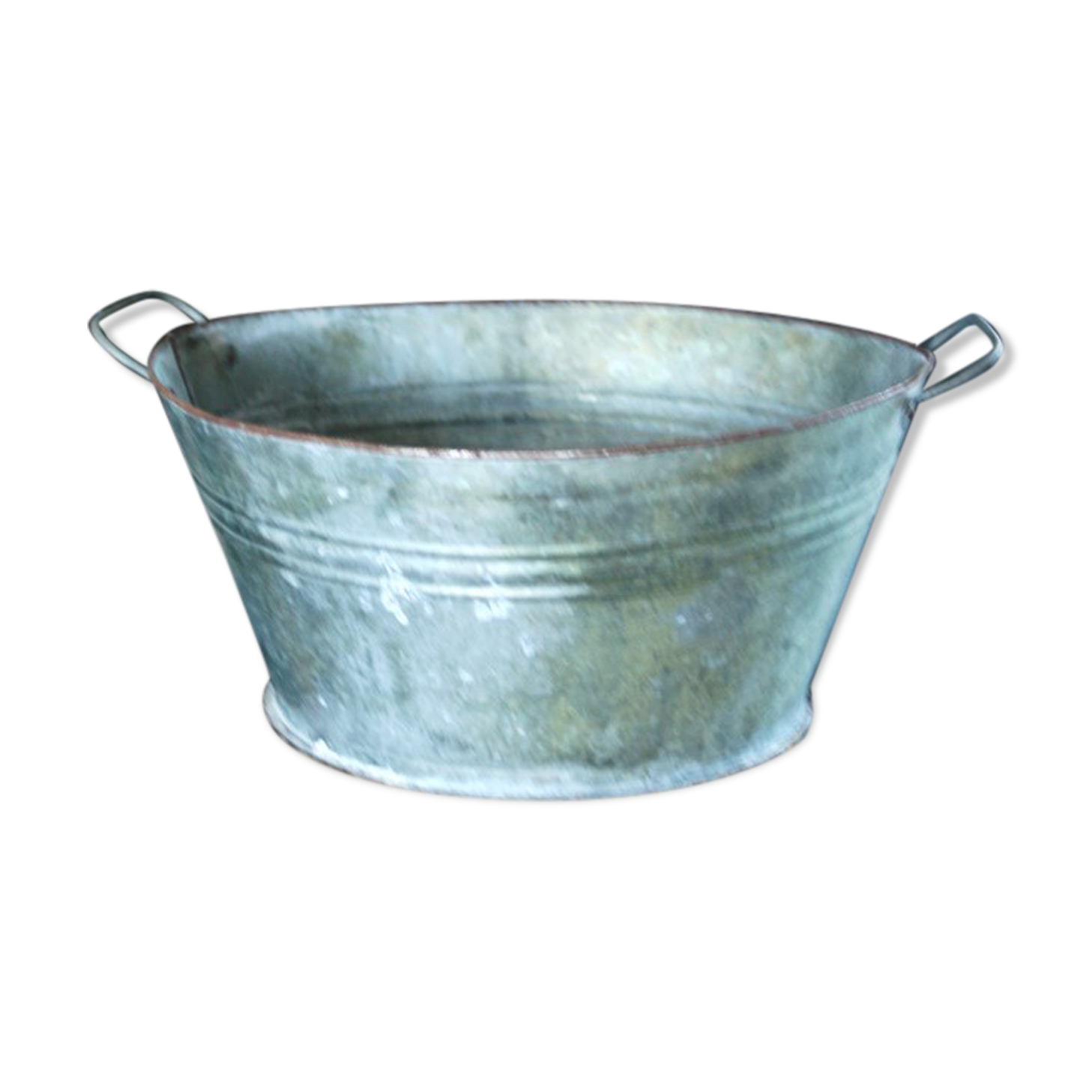 Galvanized metal basin