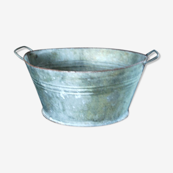 Galvanized metal basin