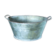 Galvanized metal basin