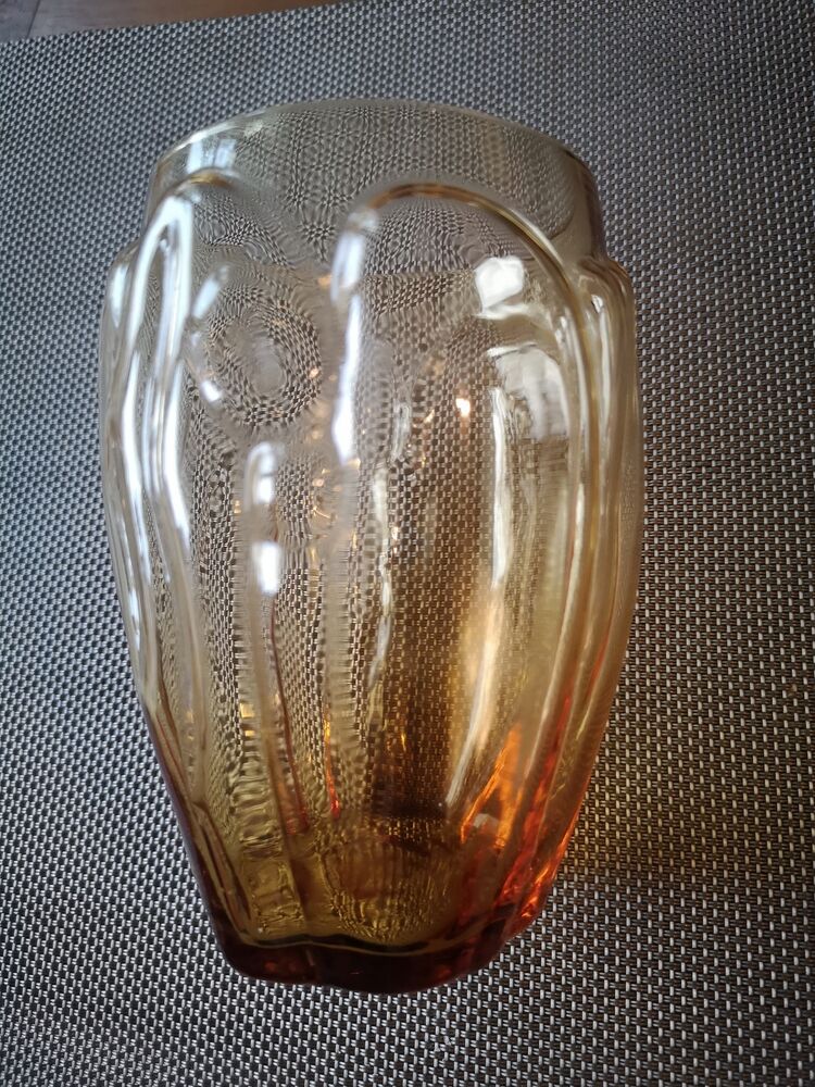Small amber Art Deco vase