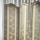 Antique Chinoiserie-style screen from the early 20th century in damask silk.