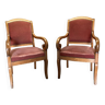 Paire de fauteuils Louis Philippe merisier