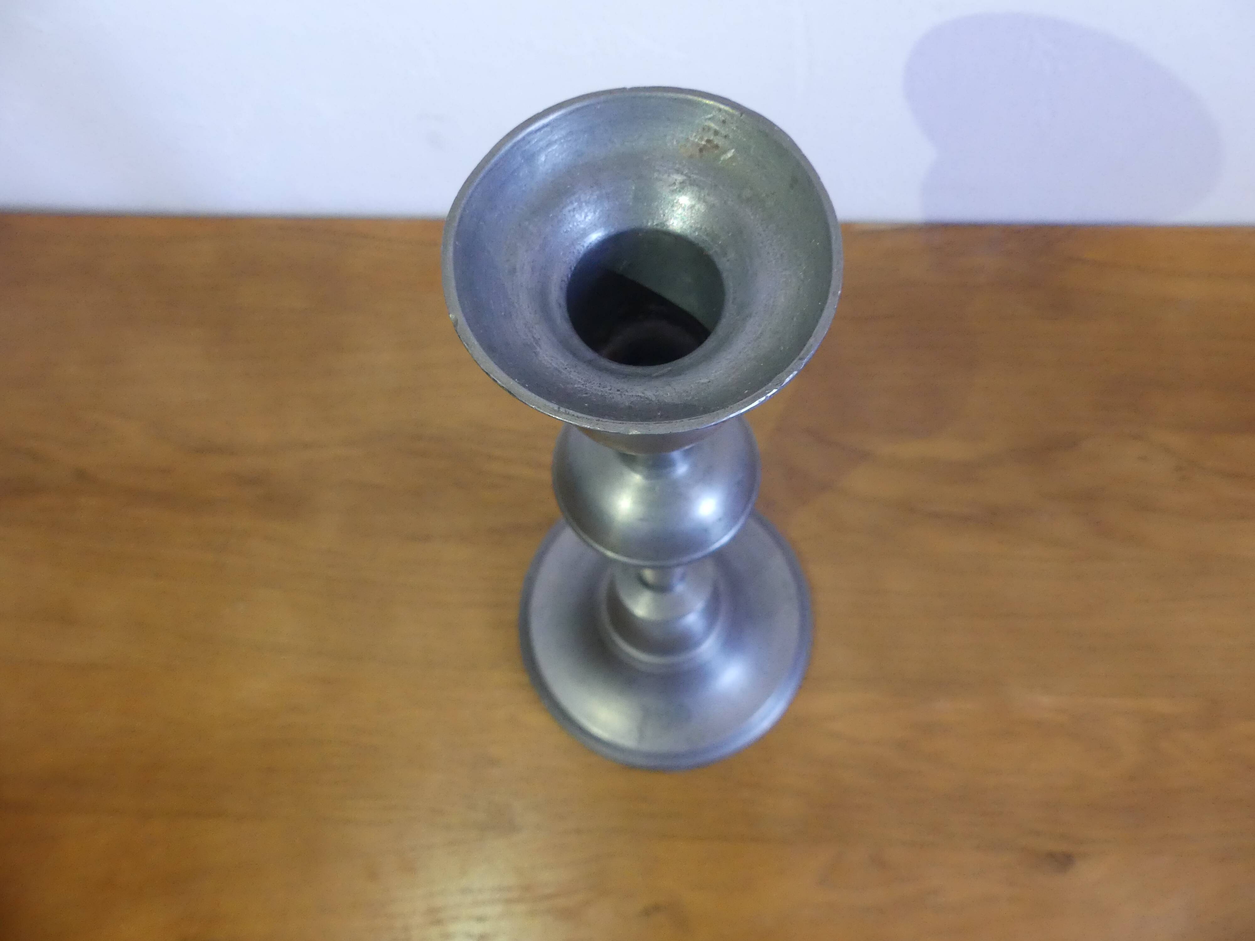 Pewter candle holder