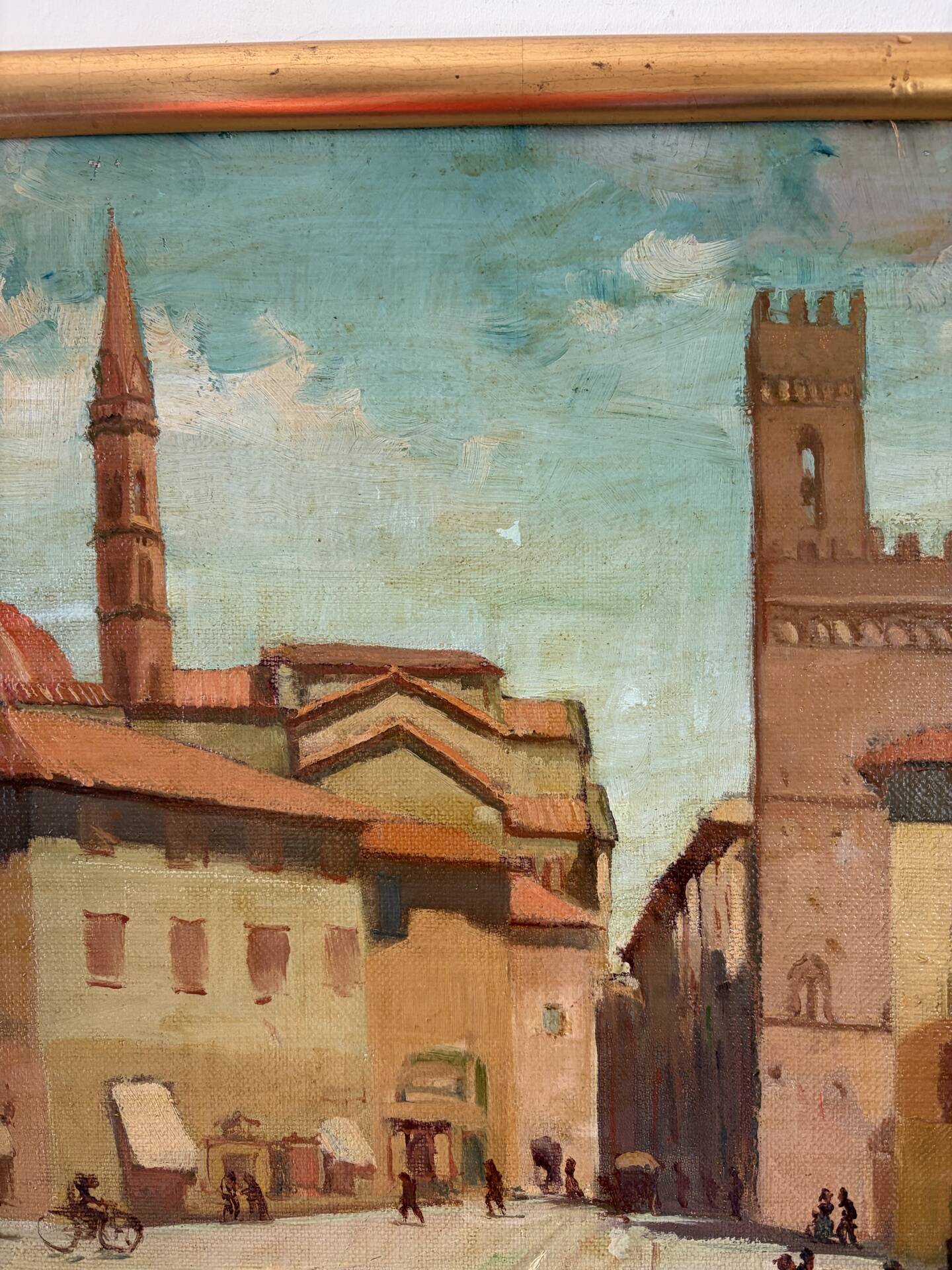 View of Florence, oil on canvas signed Desmet