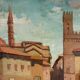 View of Florence, oil on canvas signed Desmet