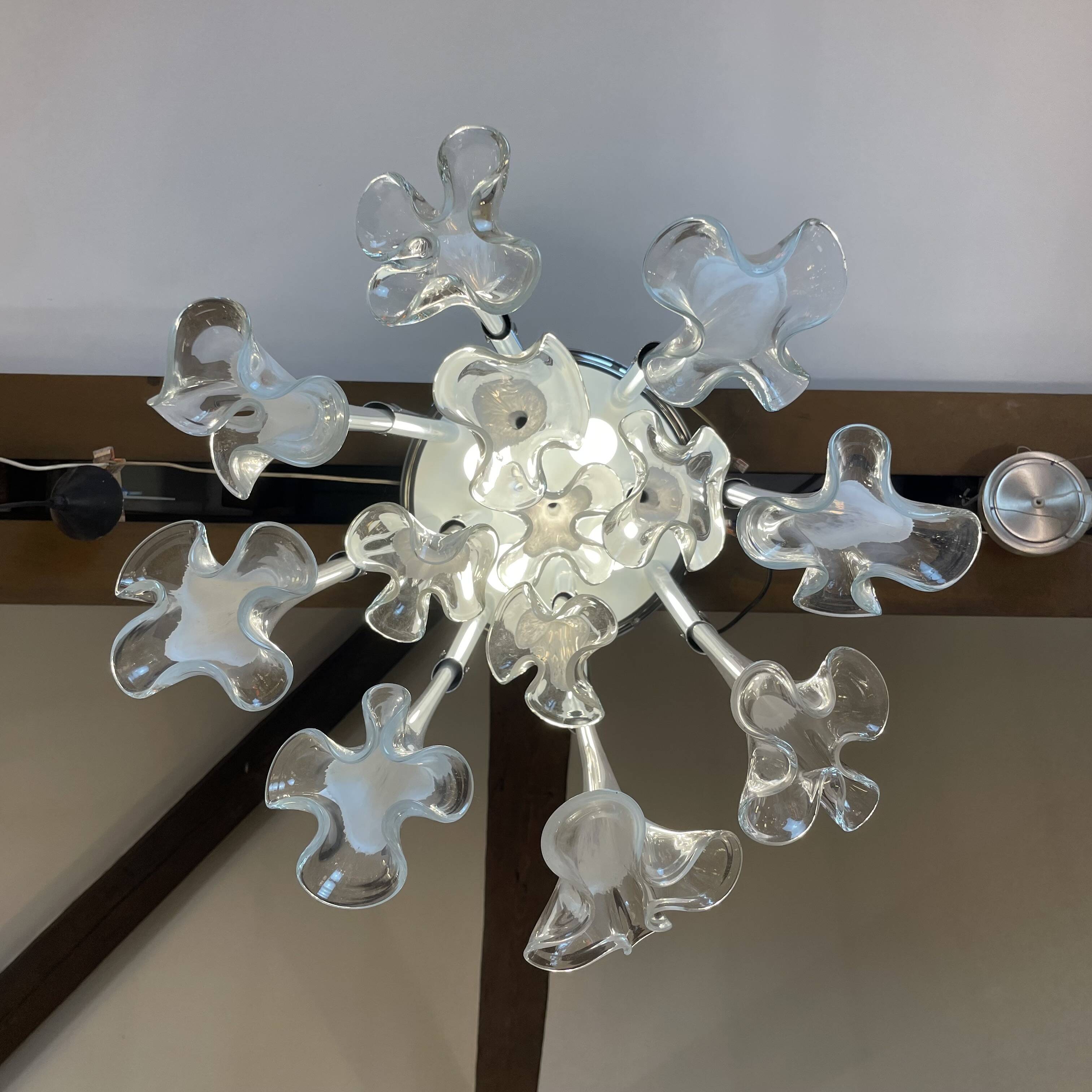 Calla, Murano Ceiling Lamp by Venini, 1960s