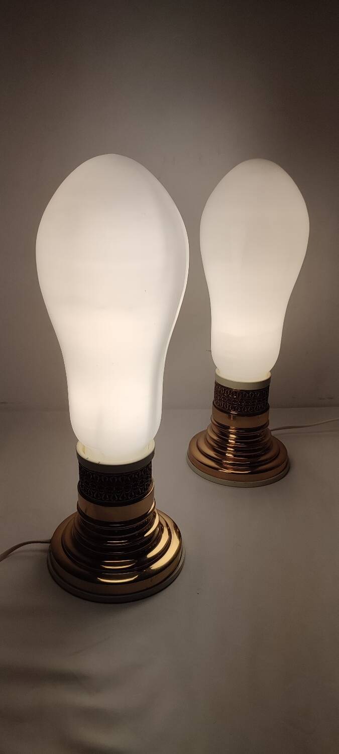 Par de lámparas de mesa. España, 1960s.